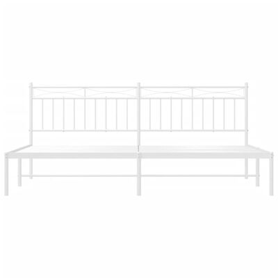 vidaXL Metal Bed Frame without Mattress with Headboard White 193x203 cm