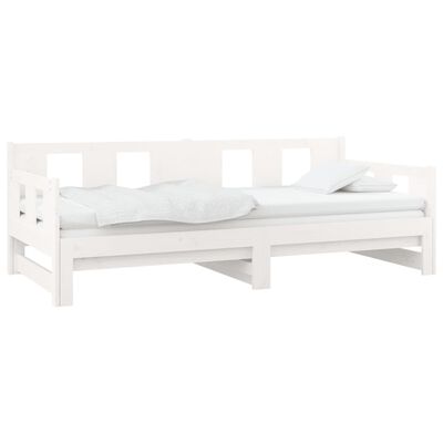 vidaXL Pull-out Day Bed without Mattress White 2x(90x190) cm