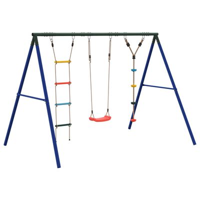 vidaXL Outdoor Swing Set with Swing. Ladder. Disc Swing