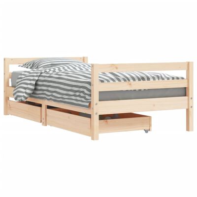 vidaXL Kids Bed Frame with Drawers 80x160 cm Solid Wood Pine