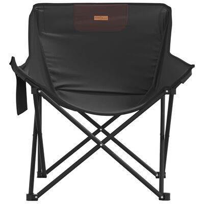 vidaXL Camping Chairs with Pocket Foldable 2 pcs Black