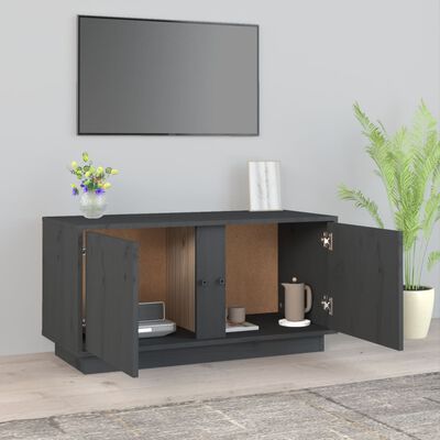 vidaXL TV Cabinet Grey 80x35x40.5 cm Solid Wood Pine