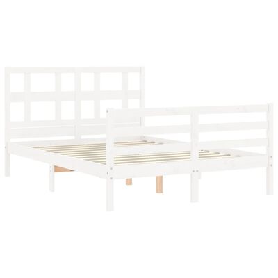 vidaXL Bed Frame without Mattress White 140x190 cm Solid Wood