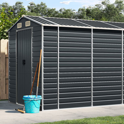 vidaXL Garden Shed Anthracite 191x810x198 cm Galvanised Steel