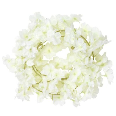 vidaXL Christmas Flower Garlands 6 pcs White 180 cm