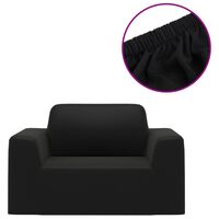 vidaXL Stretch Couch Slipcover Black Polyester Jersey