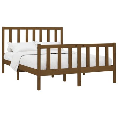 vidaXL Bed Frame without Mattress Honey Brown 150x200 cm King Size Solid Wood Pine