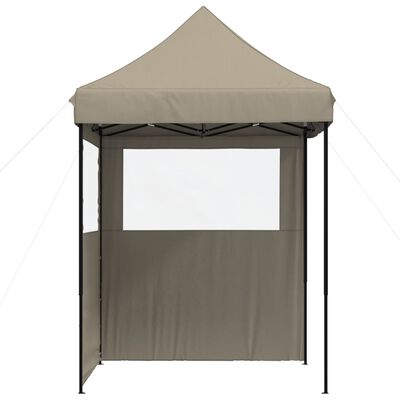 vidaXL Foldable Party Tent Pop-Up with 2 Sidewalls Taupe