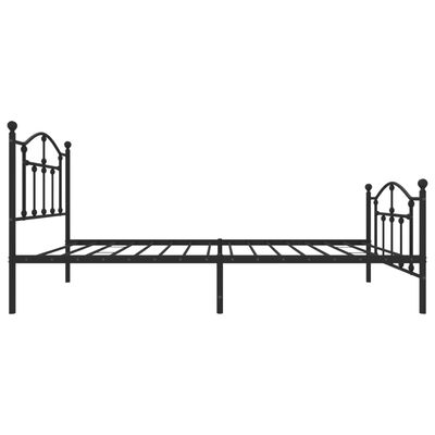 vidaXL Metal Bed Frame without Mattress with Footboard Black 90x200 cm