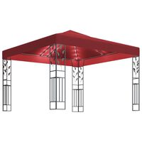 vidaXL Gazebo with LED String Lights 3x3 m Wine Red