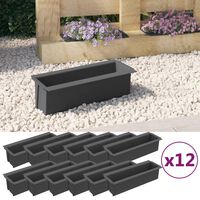 vidaXL Flower Boxes for Euro Pallets 12 pcs Grey 36x13.5x9.5 cm PP