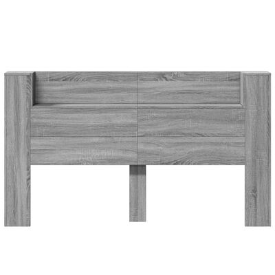 vidaXL Headboard Cabinet with LED Grey Sonoma 180x16.5x103.5 cm