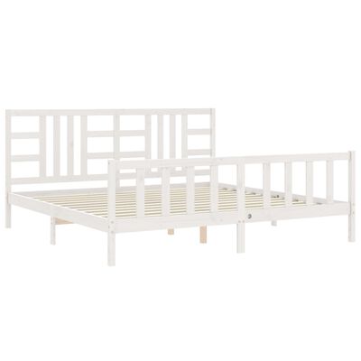 vidaXL Bed Frame without Mattress White 200x200 cm Solid Wood Pine