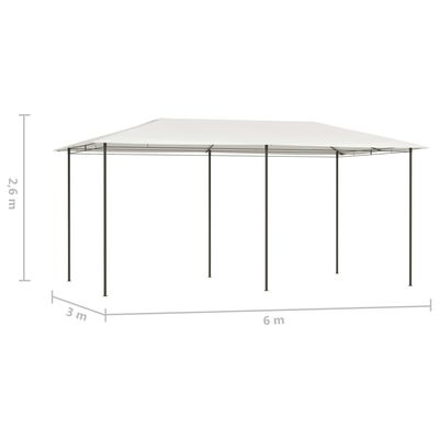 vidaXL Gazebo 2.98x5.3x2.59 m Cream 160 g/m²