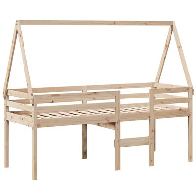 vidaXL High Sleeper Bed without Mattress 75x190 cm Small Single Solid Wood Pine