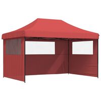 vidaXL Foldable Party Tent Pop-Up with 3 Sidewalls Burgundy