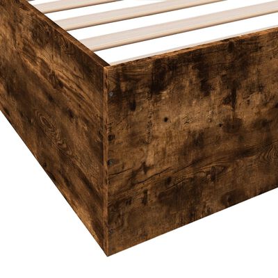 vidaXL Bed Frame without Mattress Smoked Oak 200x200 cm