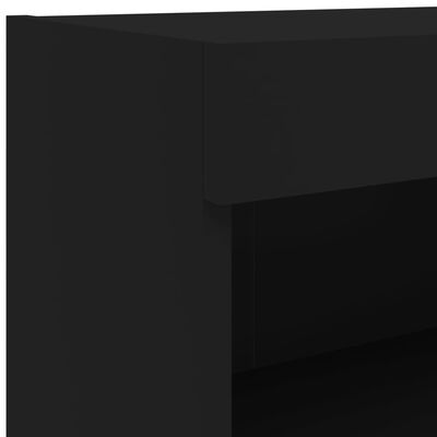 vidaXL TV Wall Cabinets with LED Lights 2 pcs Black 60x30x40 cm