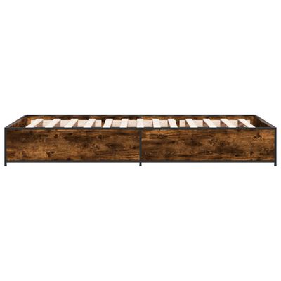 vidaXL Bed Frame without Mattress Smoked Oak 75x190 cm Small Single