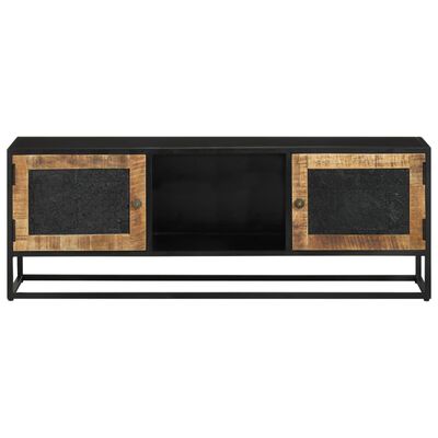 vidaXL TV Cabinet 110x30x40 cm Solid Wood Mango and Iron