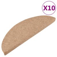 vidaXL Stair Mats Self-adhesive 15 pcs 56x17x3 cm Beige