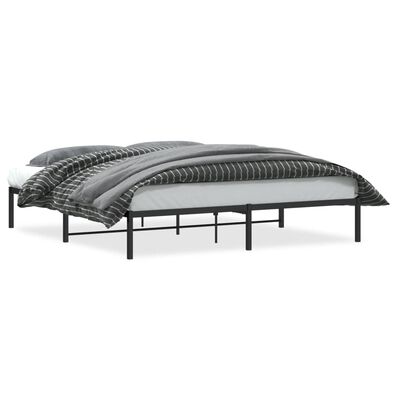 vidaXL Metal Bed Frame without Mattress Black 183x213 cm