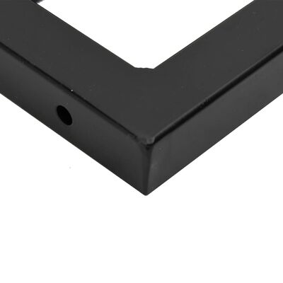 vidaXL Shelf Brackets for Washbasin 2 pcs Black Rectangular Steel