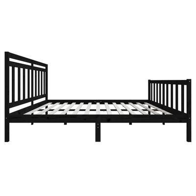 vidaXL Bed Frame without Mattress Black Super King Solid Wood