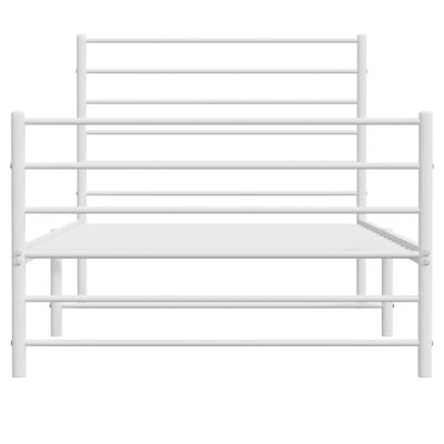 vidaXL Metal Bed Frame without Mattress with Footboard White 90x200 cm