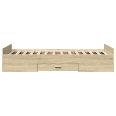 vidaXL Bed Frame with Drawers without Mattress Sonoma Oak 90x190 cm Single