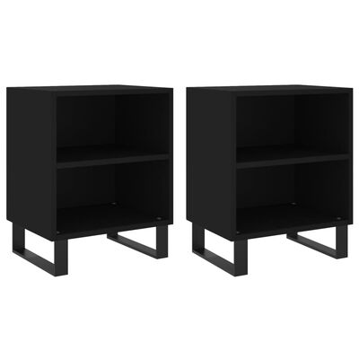 vidaXL Bedside Cabinets 2 pcs Black 40x30x50 cm Engineered Wood