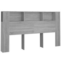 vidaXL Headboard Cabinet Grey Sonoma 180x18.5x104.5 cm