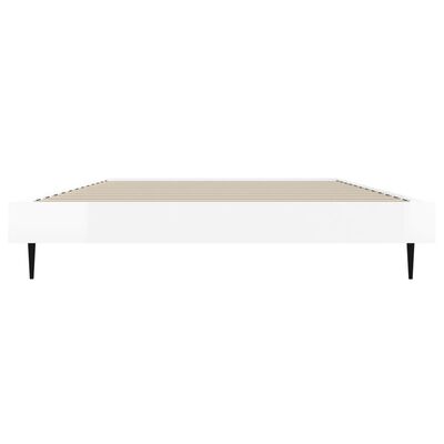 vidaXL Bed Frame without Mattress High Gloss White 90x200 cm