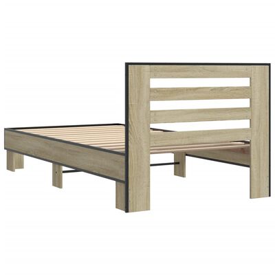 vidaXL Bed Frame without Mattress Sonoma Oak 75x190 cm Small Single