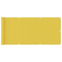 vidaXL Balcony Screen Yellow 75x500 cm HDPE