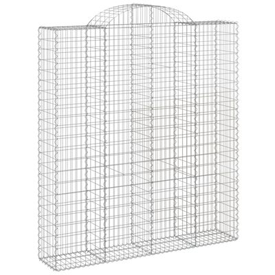 vidaXL Arched Gabion Baskets 7 pcs 200x50x220/240 cm Galvanised Iron