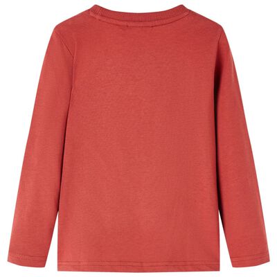 Kids' T-shirt with Long Sleeves Burnt Red 104