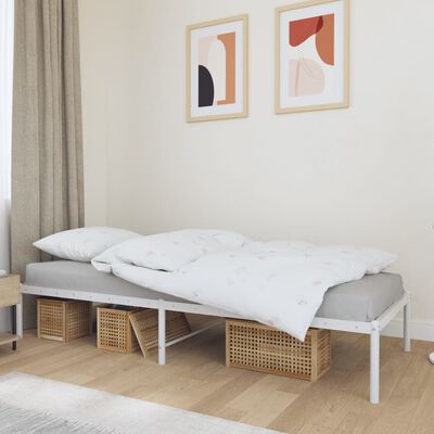 vidaXL Metal Bed Frame without Mattress White 80x200 cm