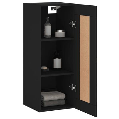 vidaXL Wall Mounted Cabinet Black 34.5x34x90 cm Engineered Wood