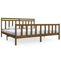 vidaXL Bed Frame without Mattress Honey Brown Solid Wood 200x200 cm (810105+814117)