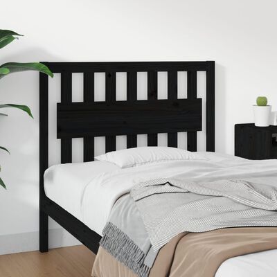 vidaXL Bed Headboard Black 105.5x4x100 cm Solid Wood Pine