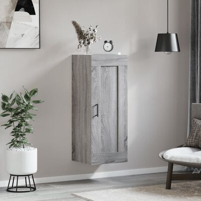 vidaXL Wall Mounted Cabinet Grey Sonoma 34.5x34x90 cm Engineered Wood