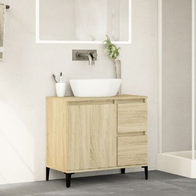 vidaXL Bathroom Cabinet Sonoma Oak 65x33x60 cm Engineered Wood