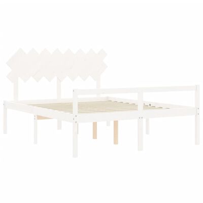 vidaXL Senior Bed without Mattress White 160x200 cm Solid Wood