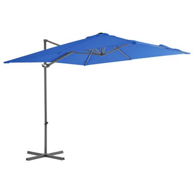 vidaXL Cantilever Garden Parasol with Steel Pole Azure Blue 250x250 cm