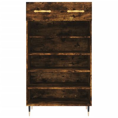 vidaXL Shoe Cabinet Smoked Oak 60x35x105 cm Engineered Wood