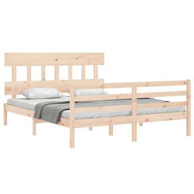 vidaXL Bed Frame without Mattress King Size Solid Wood