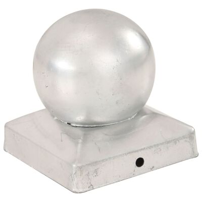 vidaXL Post Caps 6 pcs Globe Final Galvanised Metal 91x91 mm