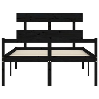 vidaXL Senior Bed without Mattress Black Double Solid Wood