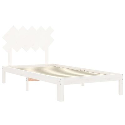 vidaXL Bed Frame without Mattress White 100x200 cm Solid Wood Pine